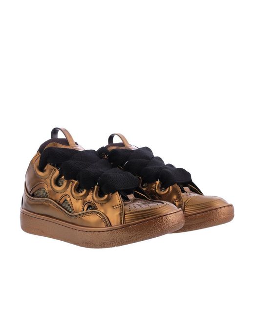 Lanvin Brown Tie Low-Top Sneakers