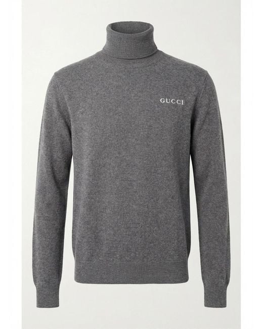 Gucci Gray Turtleneck Knitted Jumper