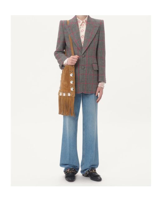 Valentino Blue Floral Trim Straight Leg Jeans for men