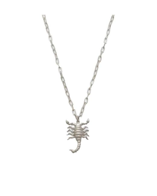 Fendi White Zodiac Scorpio Necklace