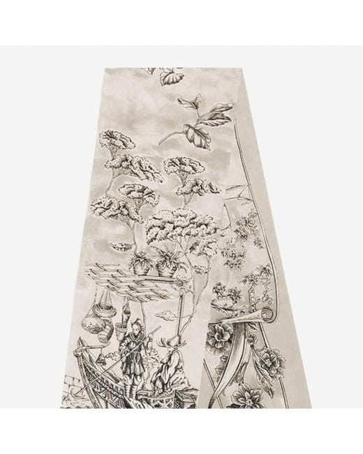 Ferragamo White Printed Silk Scarf