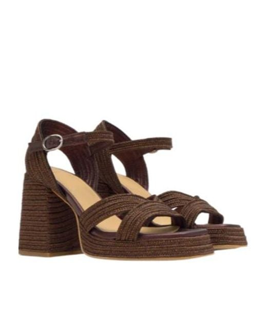 Castaner Brown Castañer Valle Block Heel Sandals