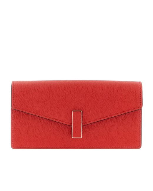 Valextra Red Iside Envelope Clutch Bag