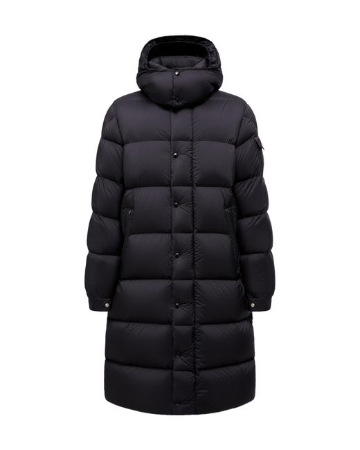 Moncler Black Hanoverian Hooded Long Down Coat for men