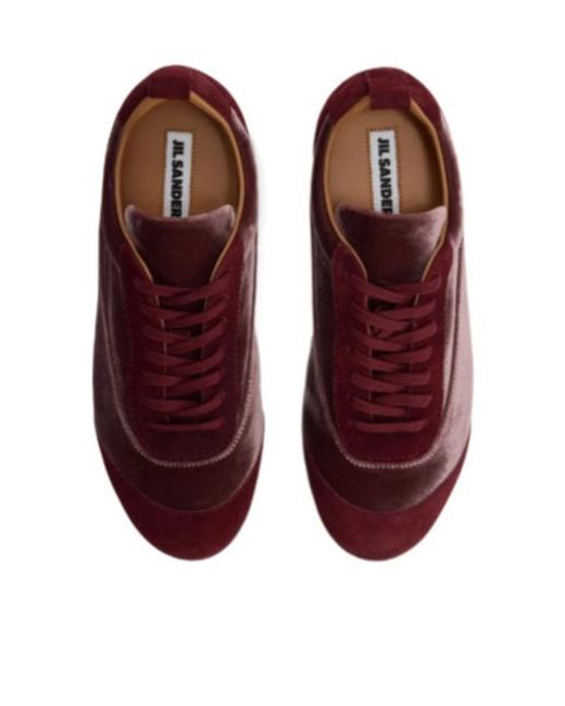Jil Sander Brown Etage Velvet Sneakers
