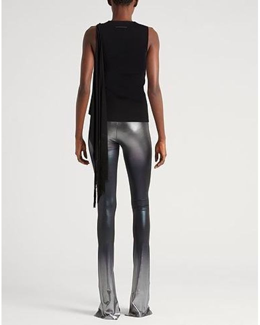 MM6 by Maison Margiela Black Solid-Colored Sleeveless Top