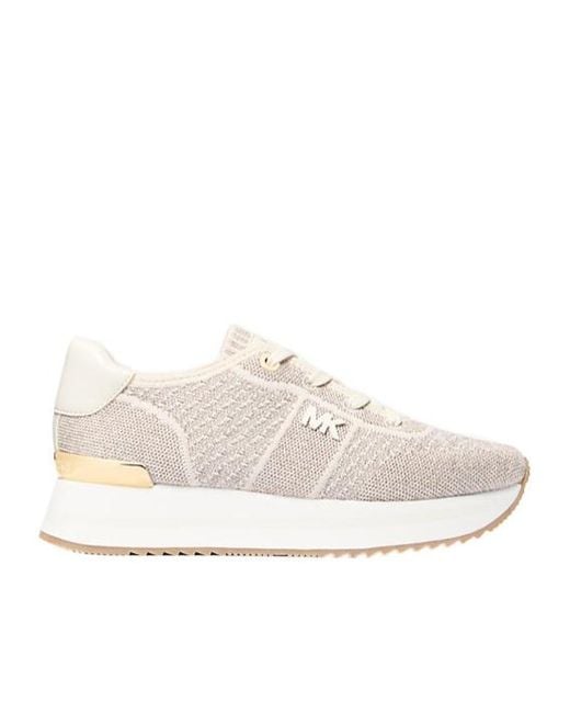 MICHAEL Michael Kors White Monique Metallic Knit Sneakers