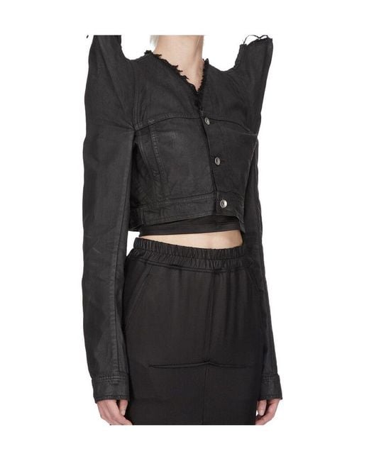 Rick Owens Black Frayed Jacket