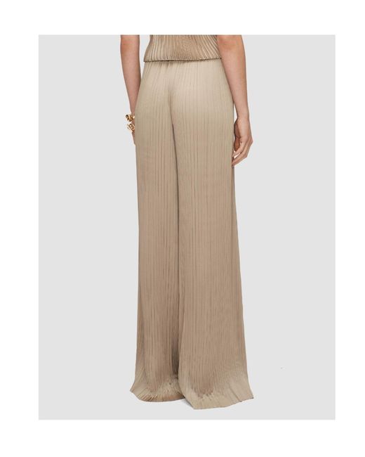 Joseph Natural Amber Pleated Satin Trousers