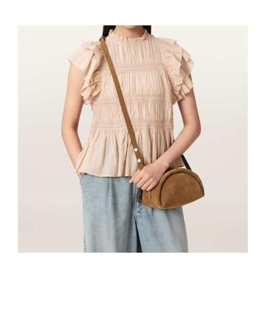 AllSaints Metallic Zippered Shoulder Bag