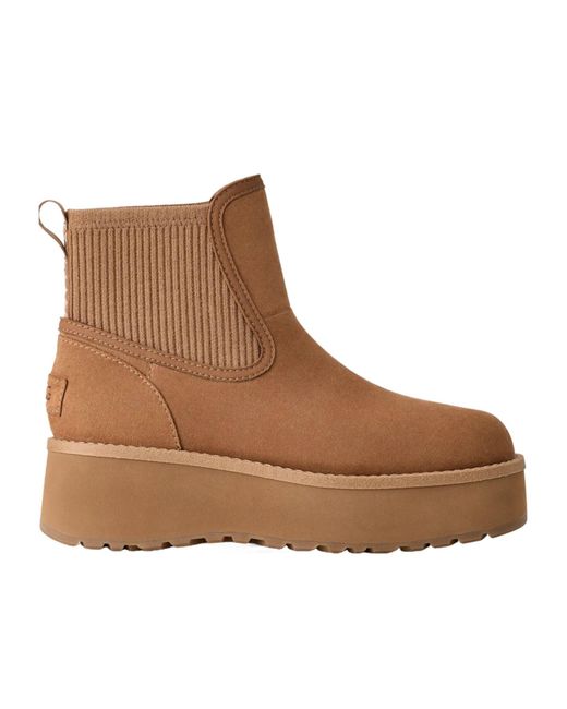 Ugg Brown Round-Toed Ankle Boots