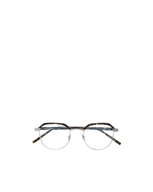 Saint Laurent White Eyewear Round Frame Glasses for men