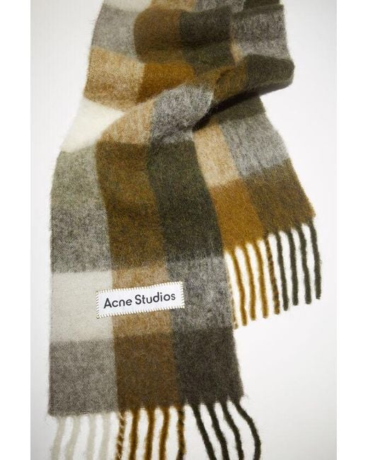 Acne Multicolor Checked Fringed-Edge Scarf for men