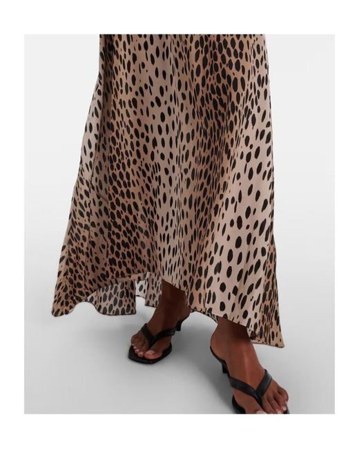 Rixo Natural Emory Printed Silk Maxi Dress