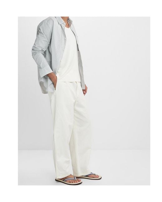 Brunello Cucinelli White Grosgrain Flip Flops for men