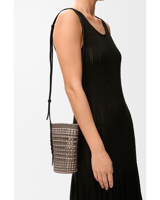 Loewe Gray Paulas Ibiza Braid Pocket Bucket Bag
