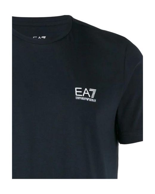 EA7 Black Printed Logo T-Shirt for men