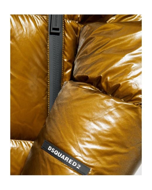 DSquared² Yellow Hooded Down Jacket for men