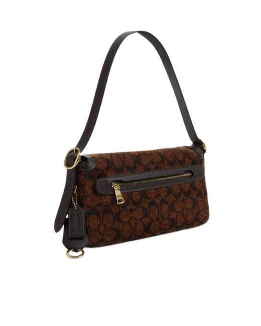 COACH Brown Etta Small Flap Shoulder Bag