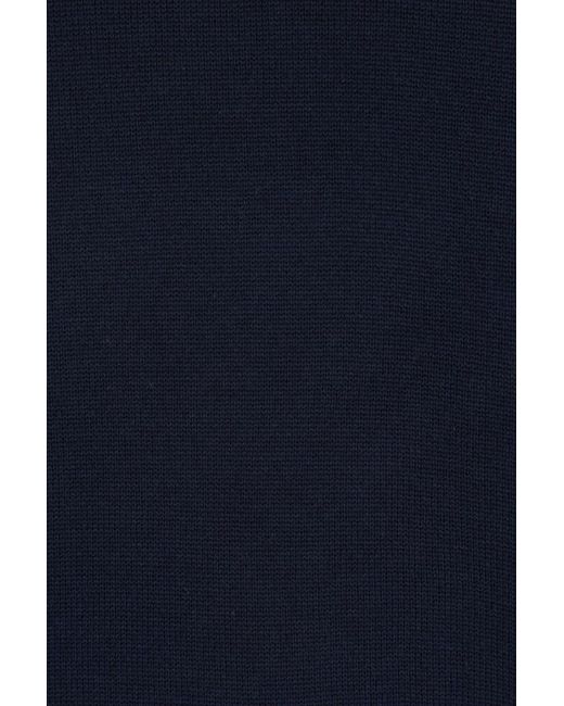 Maison Kitsuné Blue Embroidered Fox-Patch Longlsleeved Sweater for men