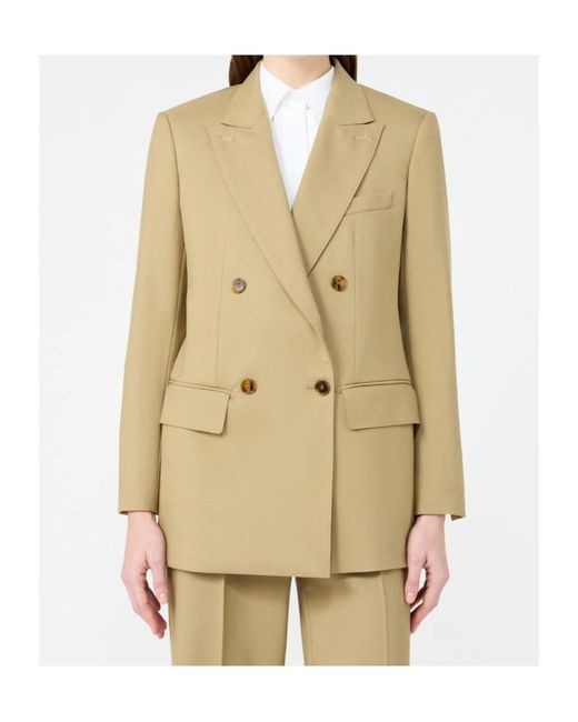 Max Mara Natural Double-Breasted Blazer