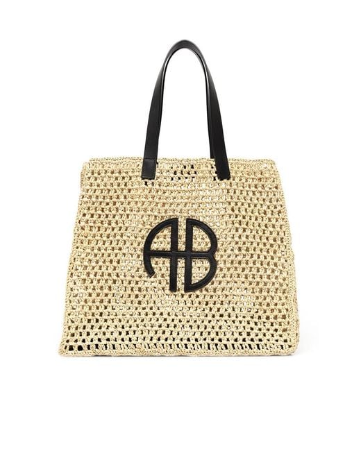 Anine Bing Natural Large Rio Woven Tote Bag