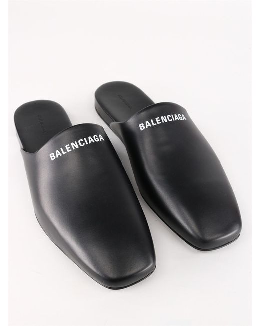 Balenciaga Black Logo Muller Shoes