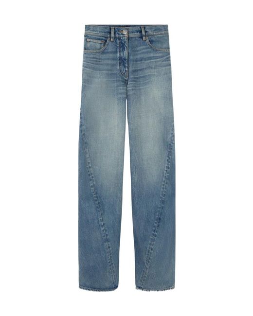 Versace Blue Logo-Patch Twisted Jeans