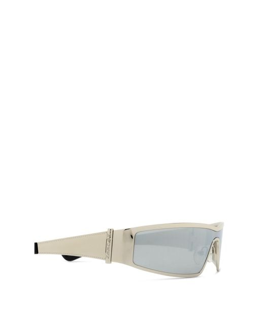 McQueen White Eyewear Wraparound Rectangular Sunglasses for men