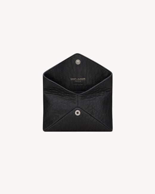 Saint Laurent Black Cassandre Envelope Card Case for men