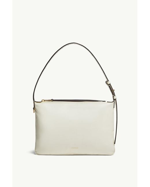 Moncler White Vetta Zip-Up Shoulder Bag