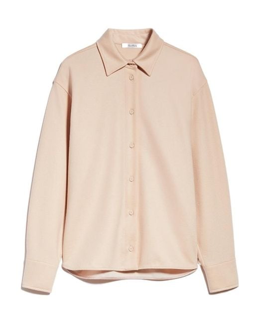Max Mara Natural Collared Long-Sleeved Shirt Jacket