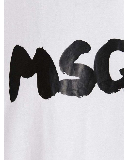 MSGM Logo Print T-shirt White for men