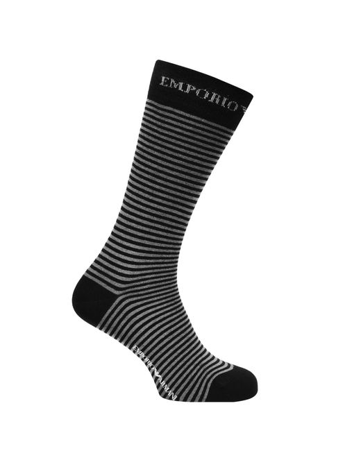 Emporio Armani Black 2 Pack Cotton Socks for men