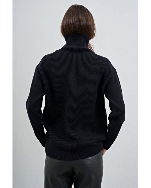 Joseph Black Roll-Neck Long Sleeved Jumper