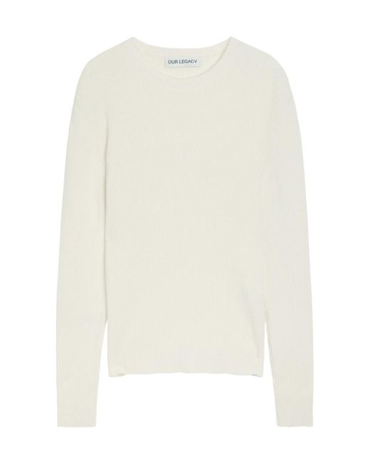 Our Legacy White Silk Knit Top for men