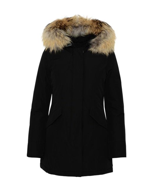 Woolrich Black Parka Arctic Con Pelliccia Removibile Nero