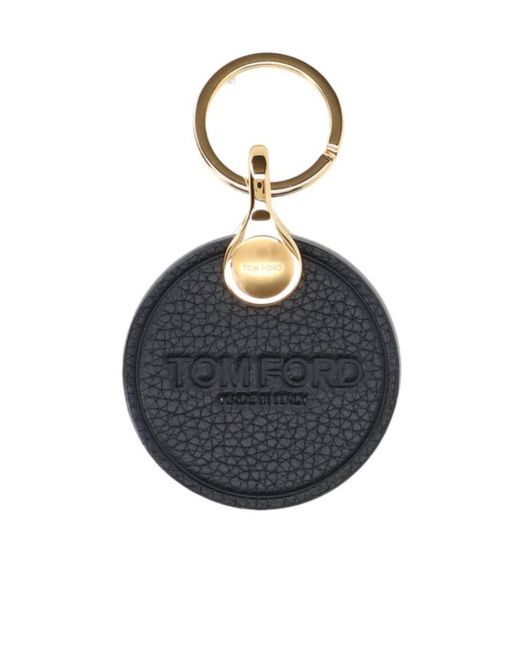 Tom Ford Blue Logo Debossed Keychain for men