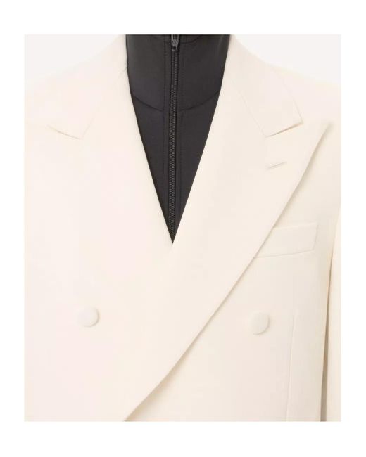 Valentino Natural Double-Breasted Peak-Lapel Blazer for men