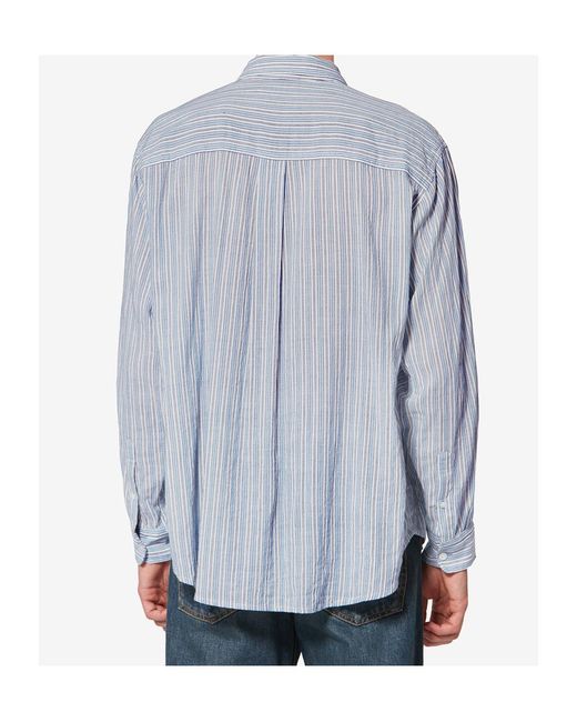 Isabel Marant Blue Cybilio Striped Shirt for men