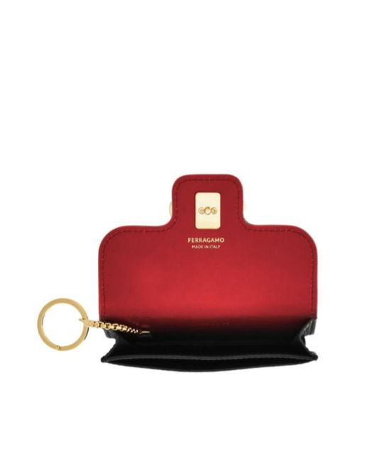 Ferragamo Black Ferragamo Gancini Plaque Folded Wallet