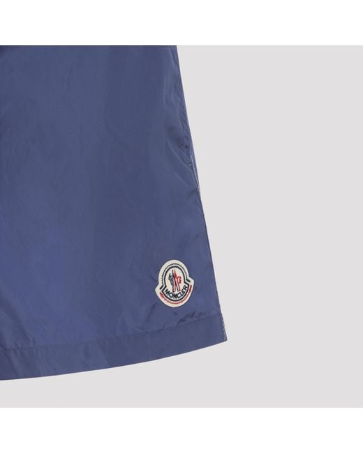 Moncler Blue Logo Patch Swim Shorts for men