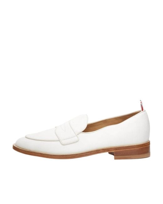 Thom Browne White Penny Loafer Shoes for men