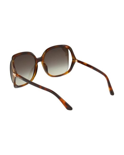 Jimmy Choo Brown Logo Full-Frame Sunglasses