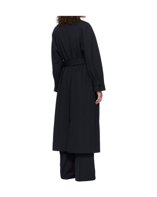 A.P.C. Black Belted Double-Breasted Trench Coat