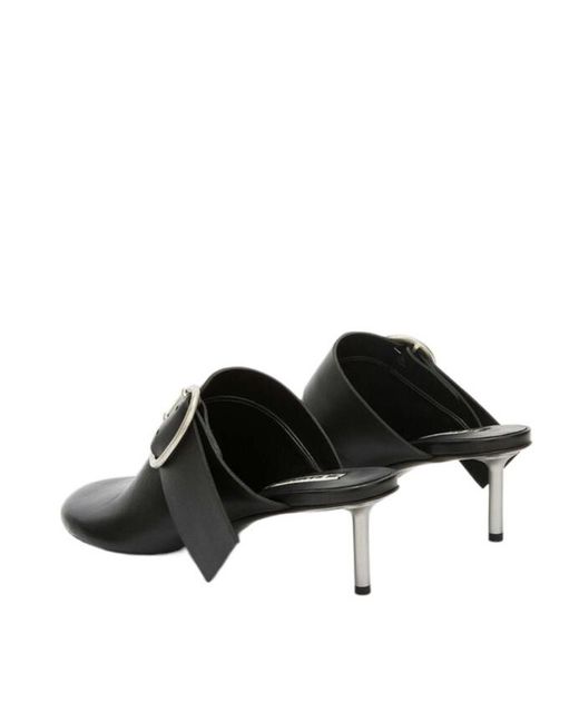 Jil Sander Black Buckled Heeled Mules