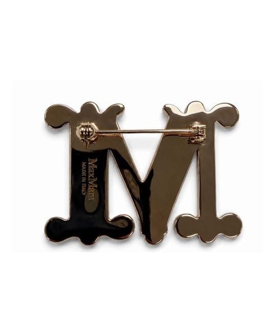 Weekend by Maxmara Black Logo Brooch