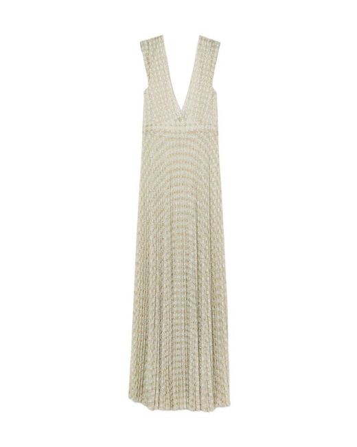 Forte_forte White V-Neck Pleated Midi Dress