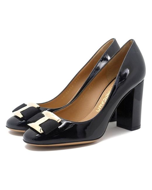 Ferragamo Black Bow-Tie High Heels