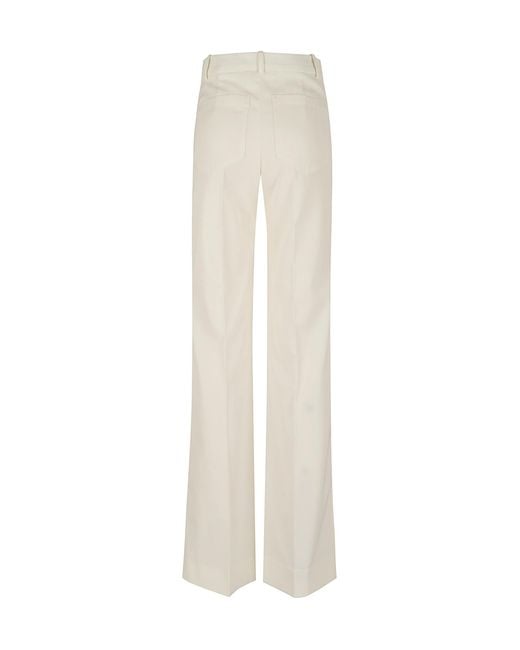 Victoria Beckham White Alina Patch-Pocket Wool Trousers